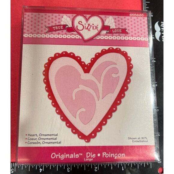 Sizzix Originals Die Heart Ornamental Valentines 655685 Scrappy Cat - Picture 1 of 4